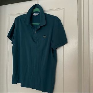 Men’s Lacoste polo short sleeved shirt, teal